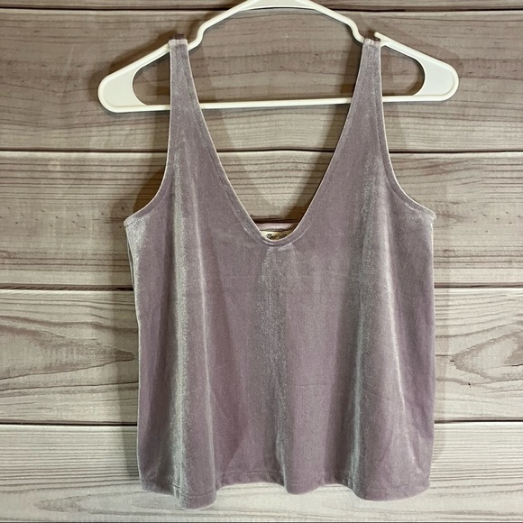 Madewell Velvet V-Neck Tank Top in Provence Grape - Picture 2 of 9